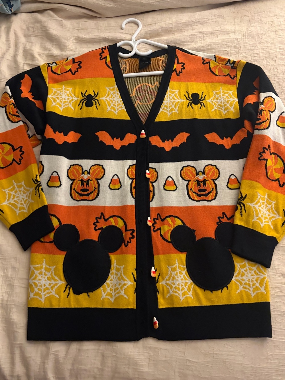 Her Universe Disney Mickey Mouse Halloween Icons Stripe Girls Cardigan